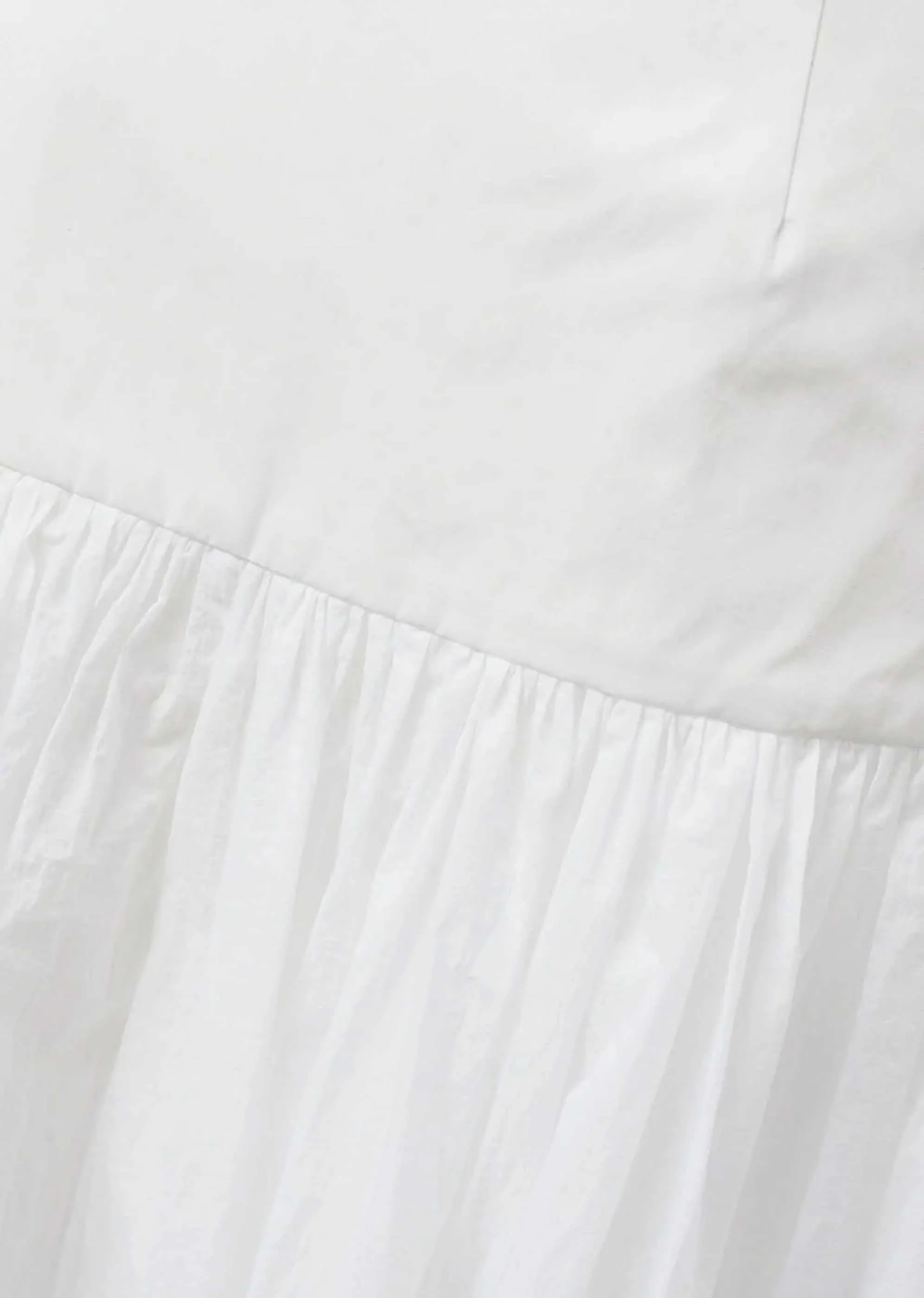 White Shirring Culotte Pants