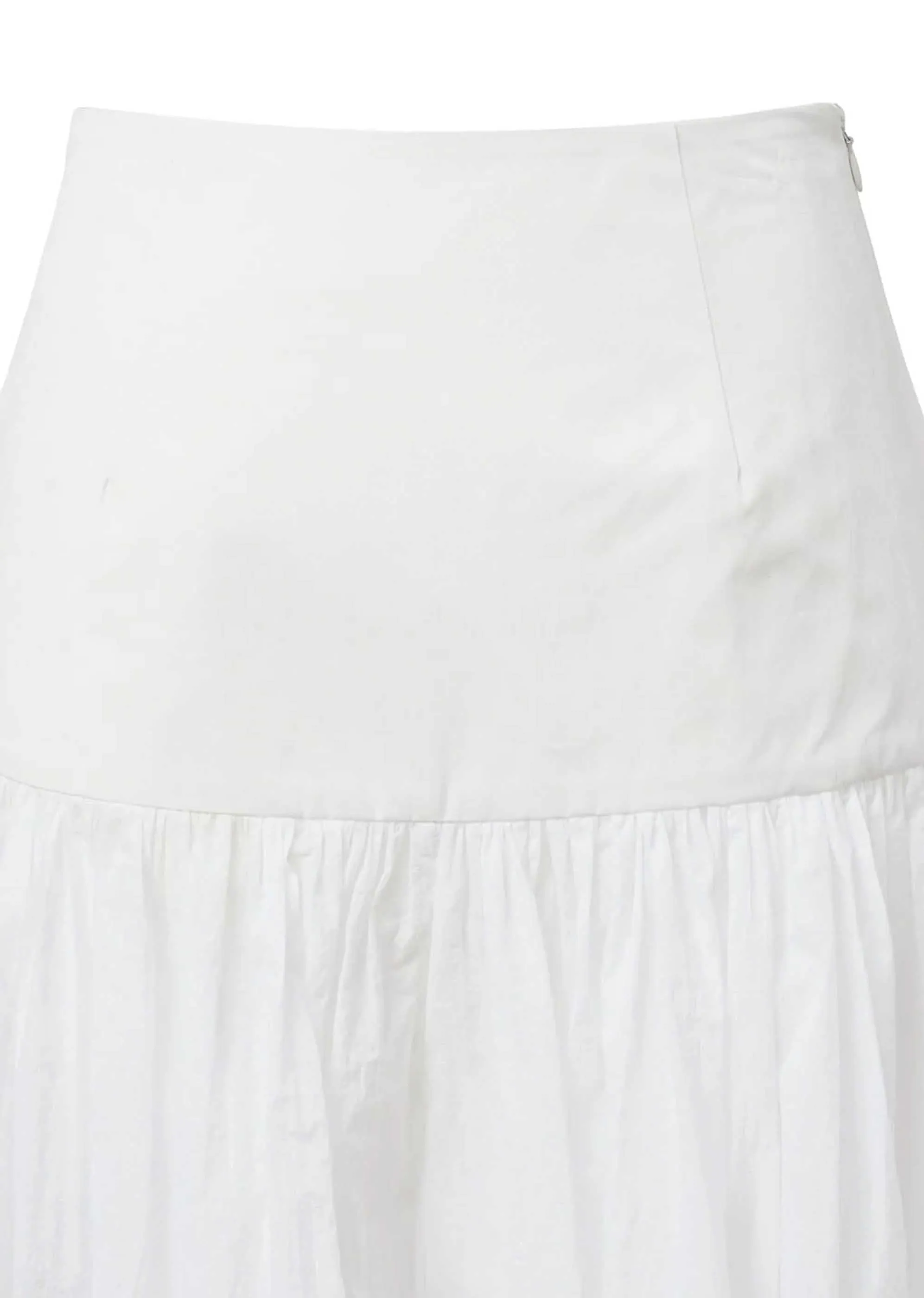 White Shirring Culotte Pants