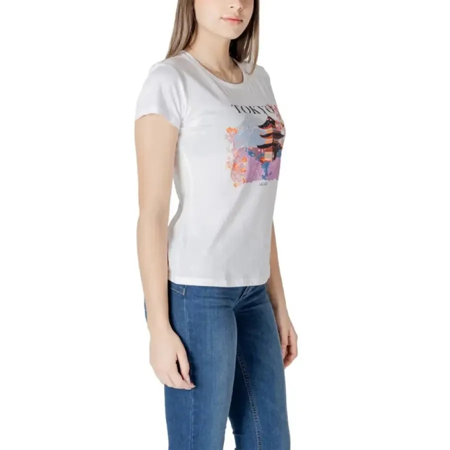White T Shirt with Tokyo Graphic
