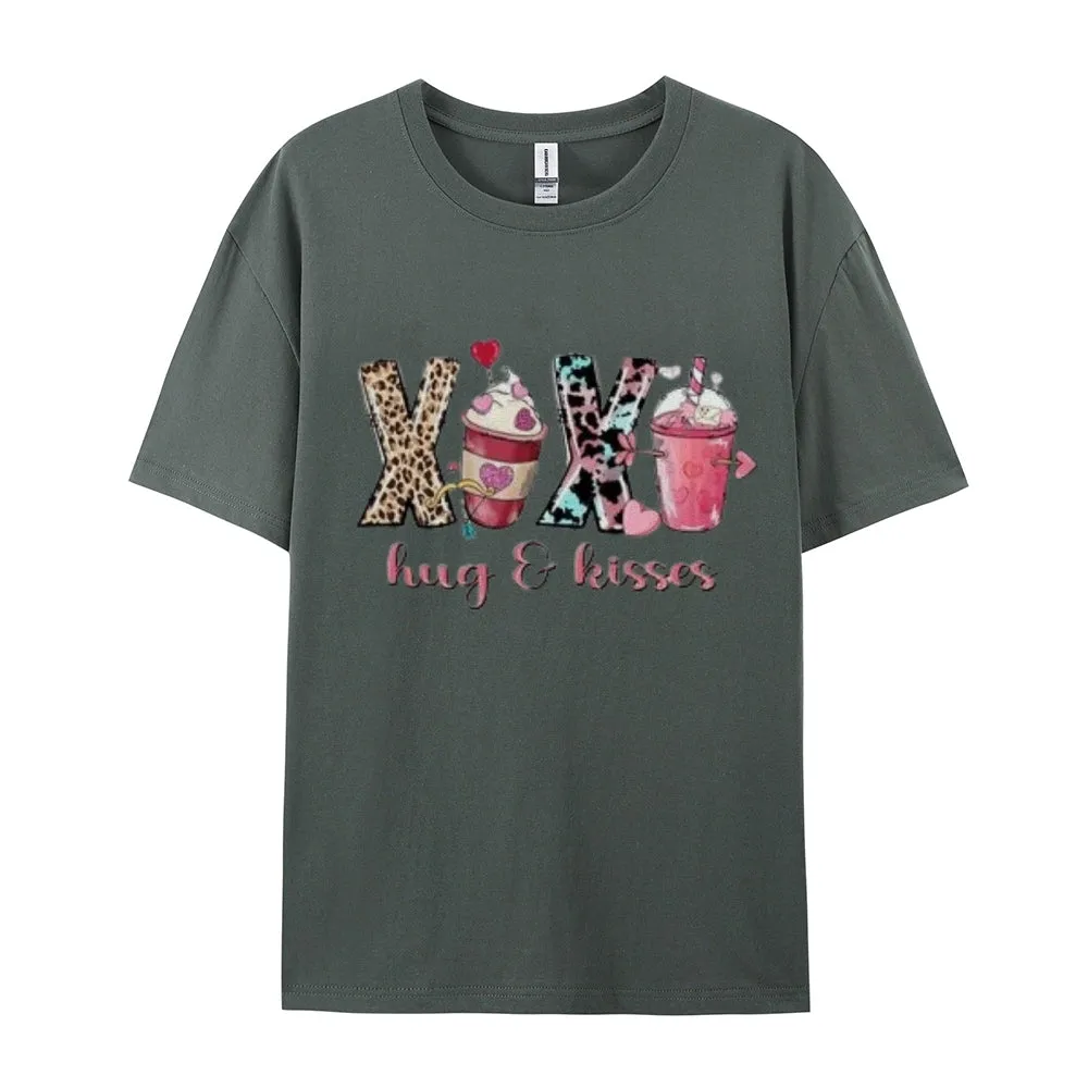 Women Coffee Is My Valentine's Day Print Graphic T-shirt