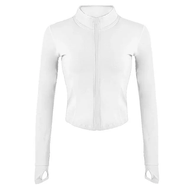 Women Full Zip-up Yoga Top Workout Running Jackets