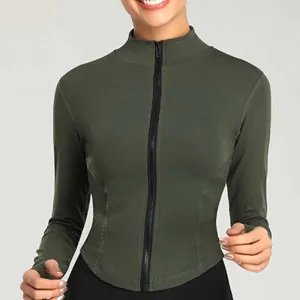 Women Full Zip-up Yoga Top Workout Running Jackets