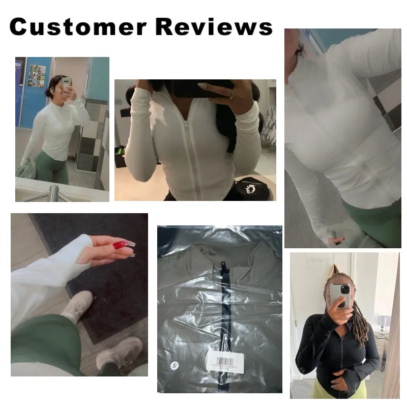 Women Full Zip-up Yoga Top Workout Running Jackets