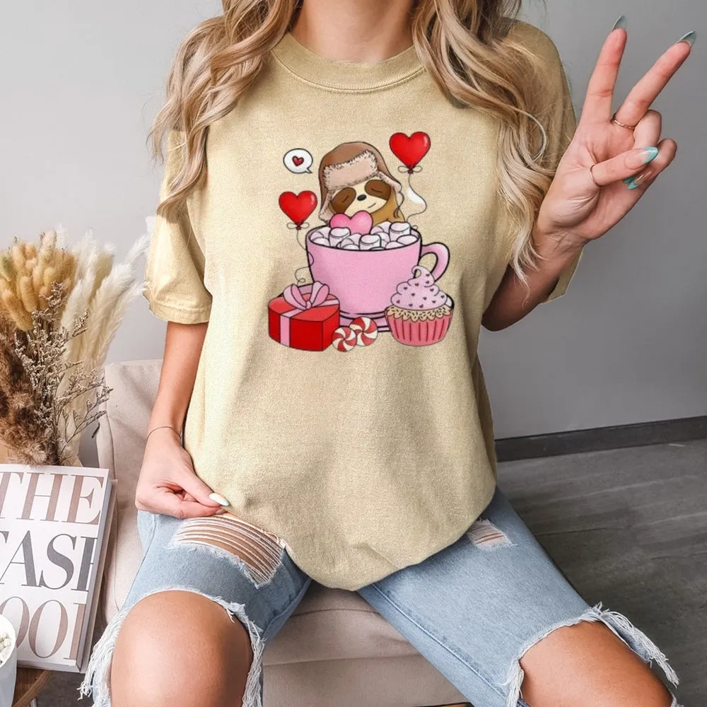 Women Happy Valentine's Day Print Graphic T-shirt