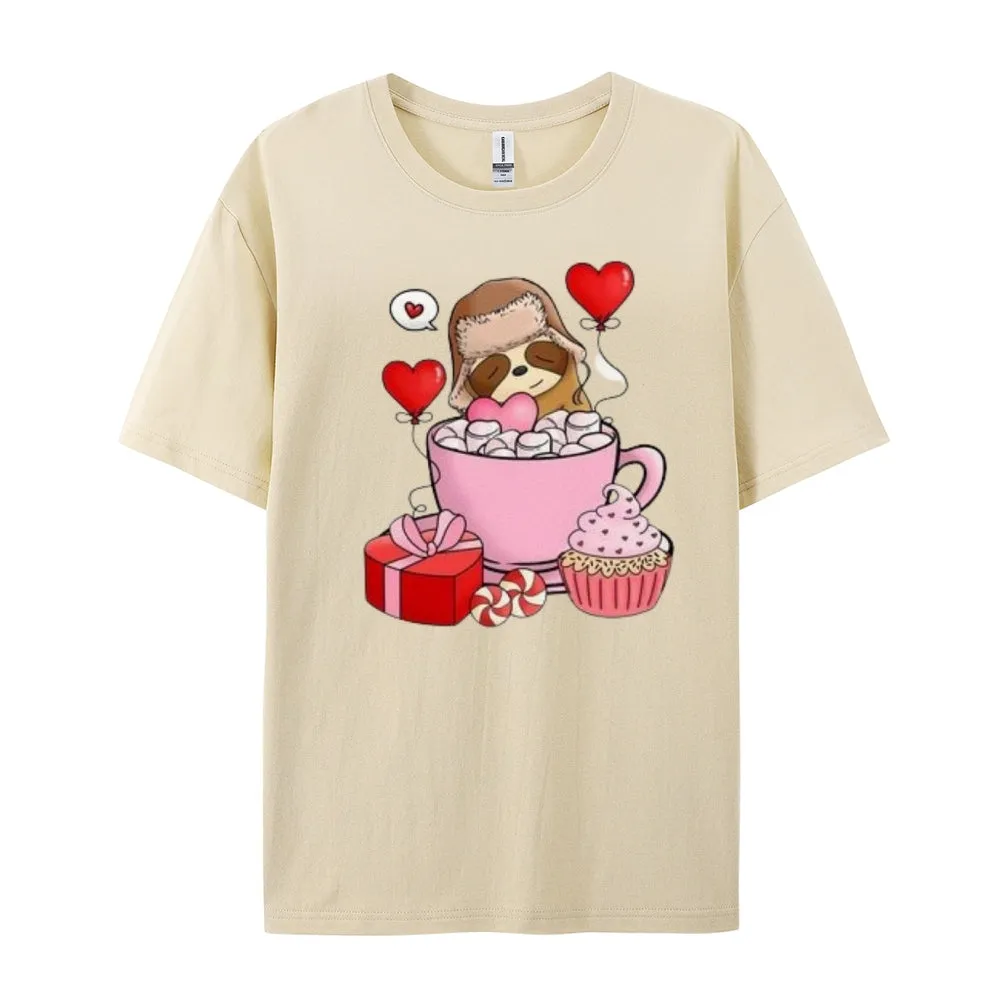 Women Happy Valentine's Day Print Graphic T-shirt