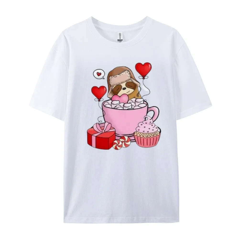 Women Happy Valentine's Day Print Graphic T-shirt