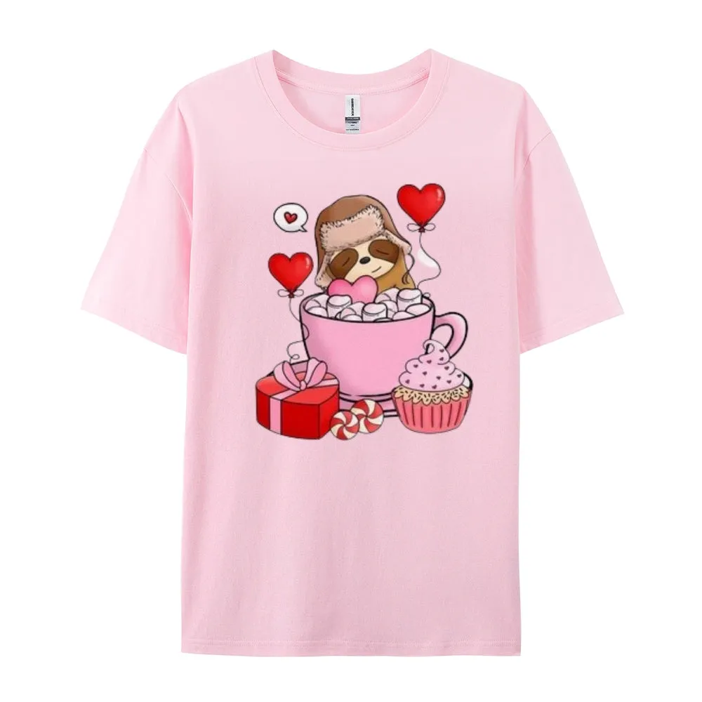 Women Happy Valentine's Day Print Graphic T-shirt