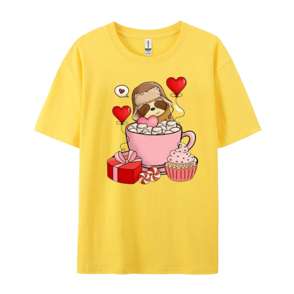 Women Happy Valentine's Day Print Graphic T-shirt