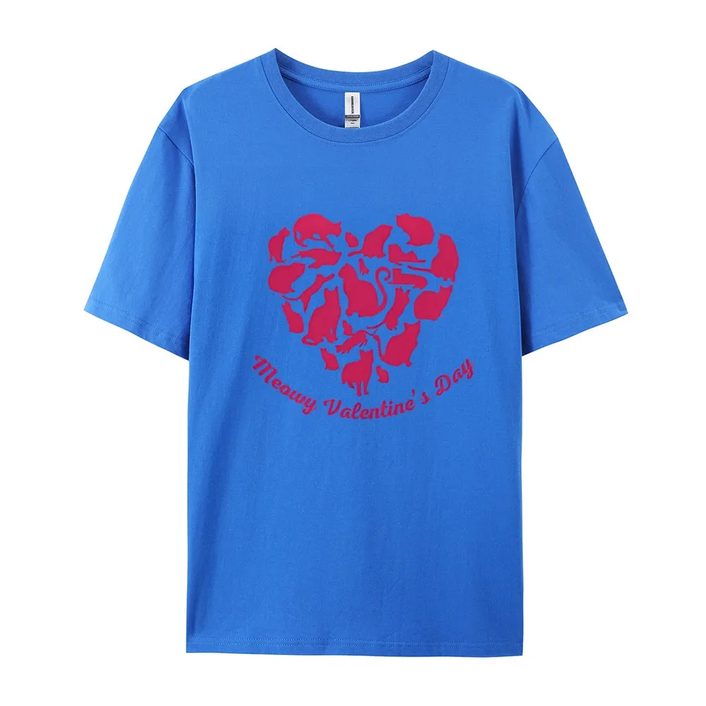 Women Meaning Valentine's Day Love Heart Print Graphic T-shirt
