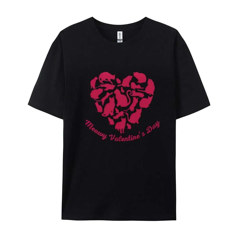 Women Meaning Valentine's Day Love Heart Print Graphic T-shirt