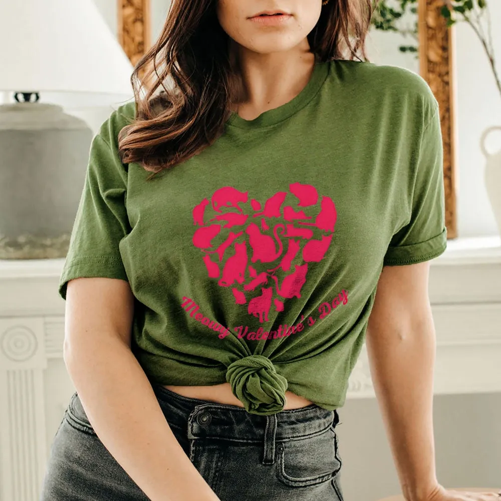 Women Meaning Valentine's Day Love Heart Print Graphic T-shirt