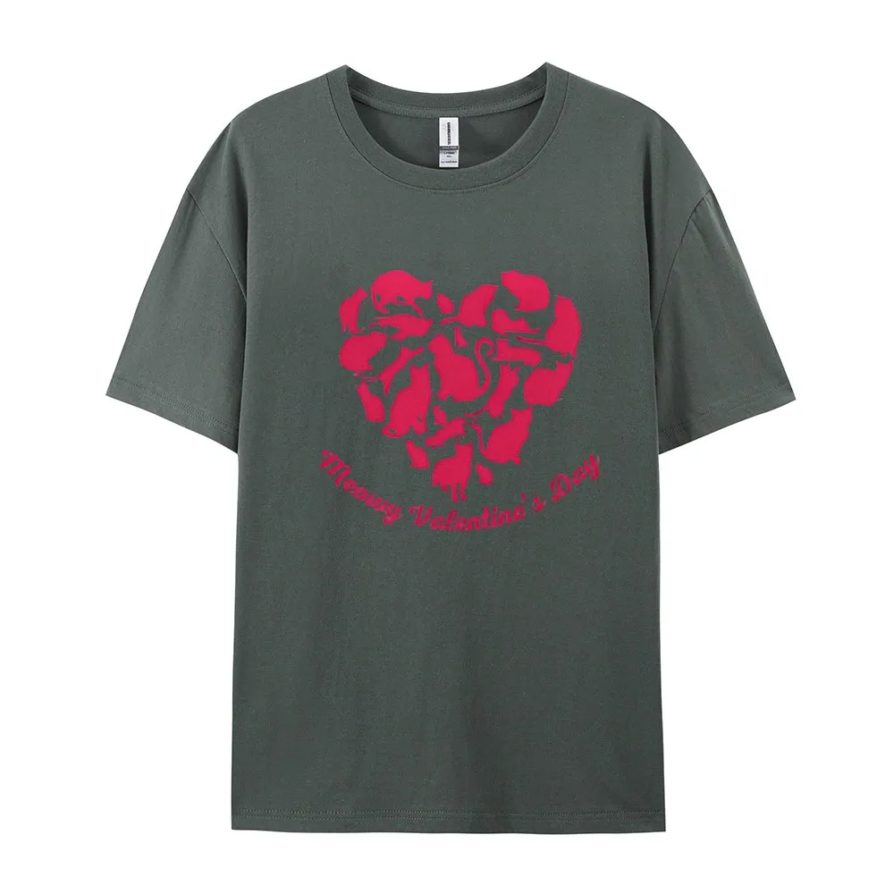 Women Meaning Valentine's Day Love Heart Print Graphic T-shirt