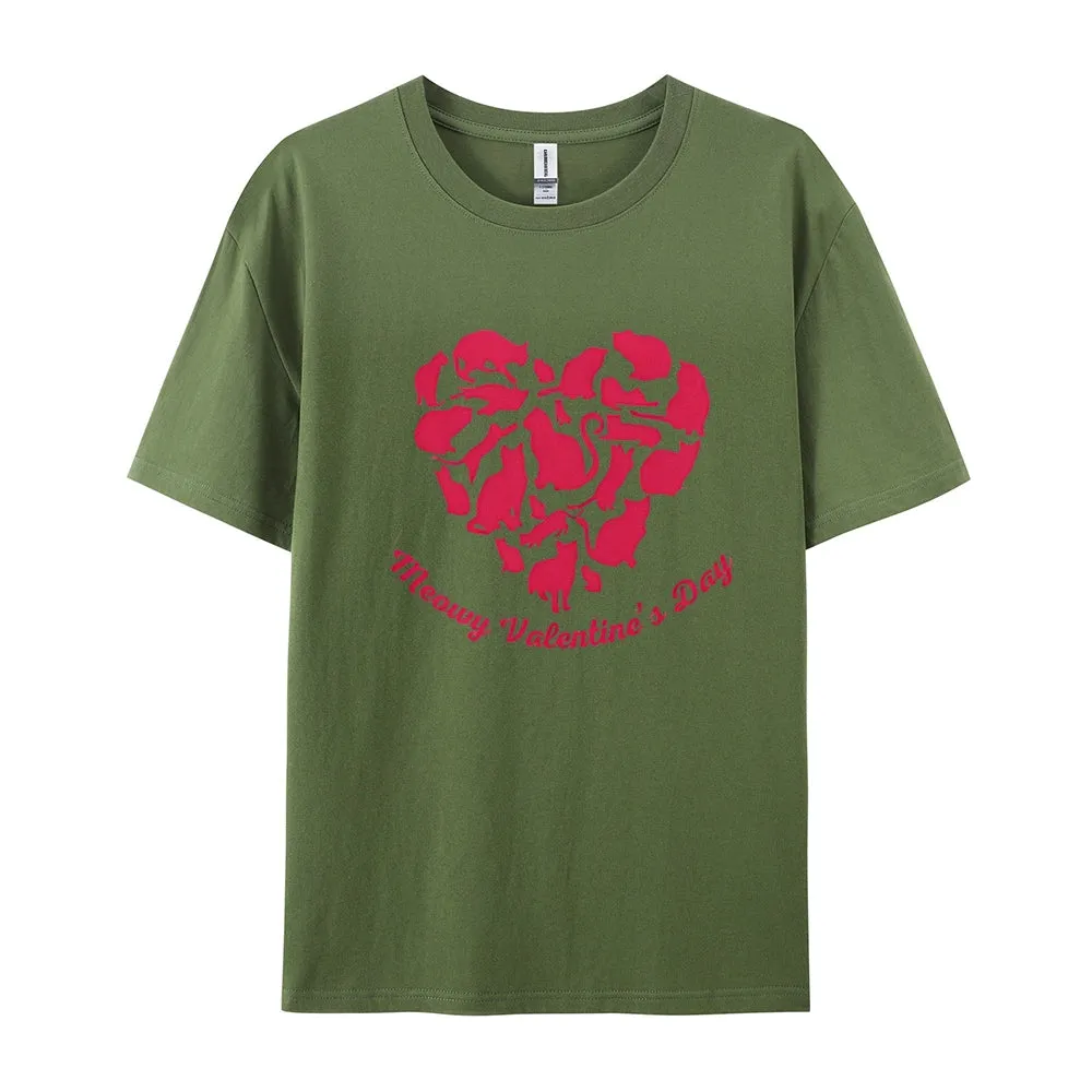 Women Meaning Valentine's Day Love Heart Print Graphic T-shirt