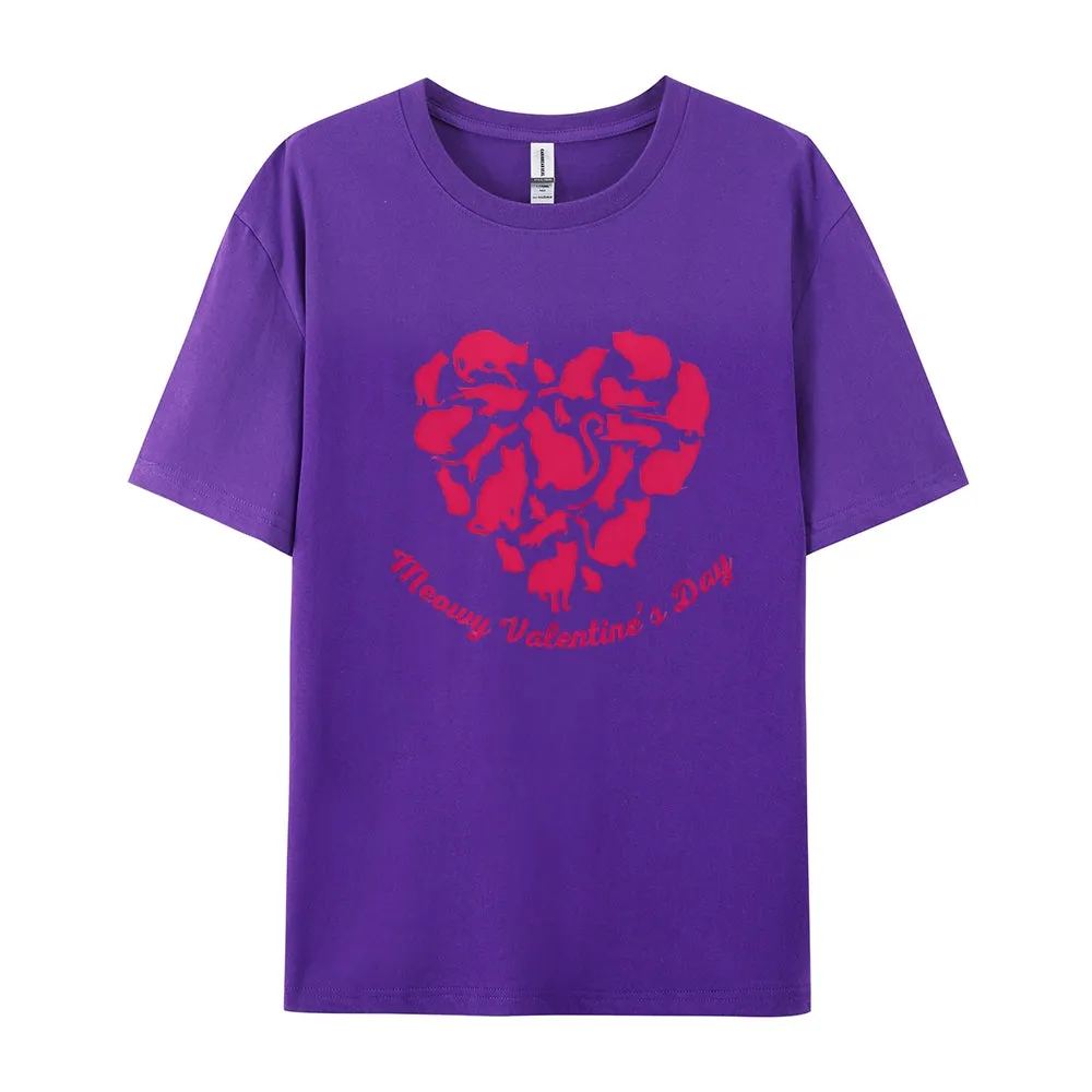 Women Meaning Valentine's Day Love Heart Print Graphic T-shirt