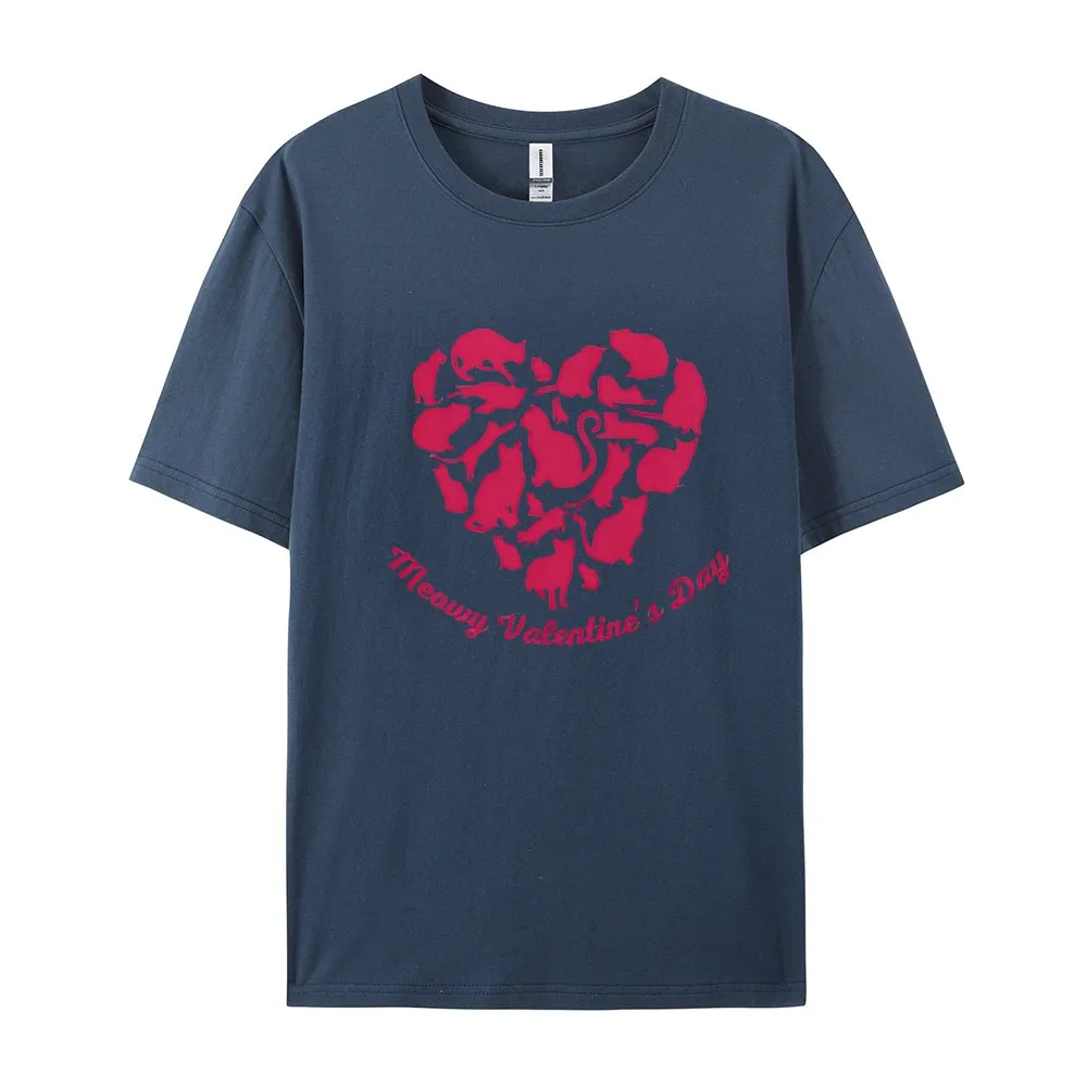 Women Meaning Valentine's Day Love Heart Print Graphic T-shirt