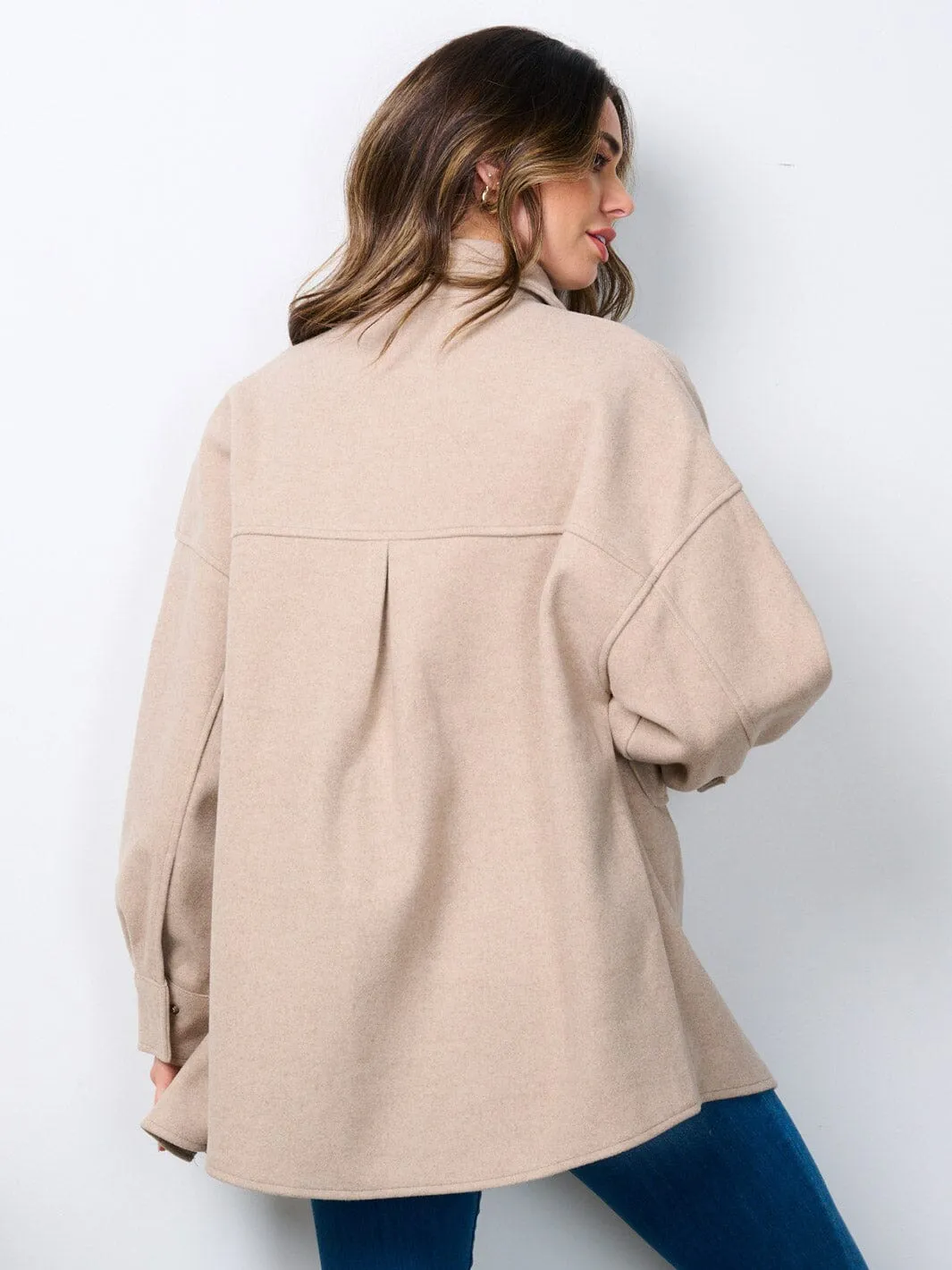 WOMEN'S LONG SLEEVE BUTTON CLOSURE POCKETS JACKET