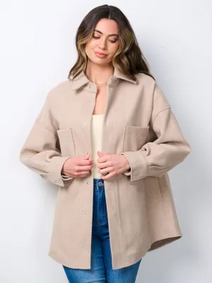 WOMEN'S LONG SLEEVE BUTTON CLOSURE POCKETS JACKET