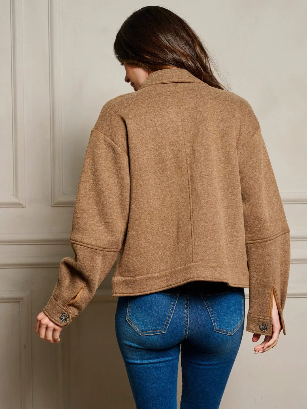 WOMEN'S LONG SLEEVE BUTTON UP POCKETS JACKET