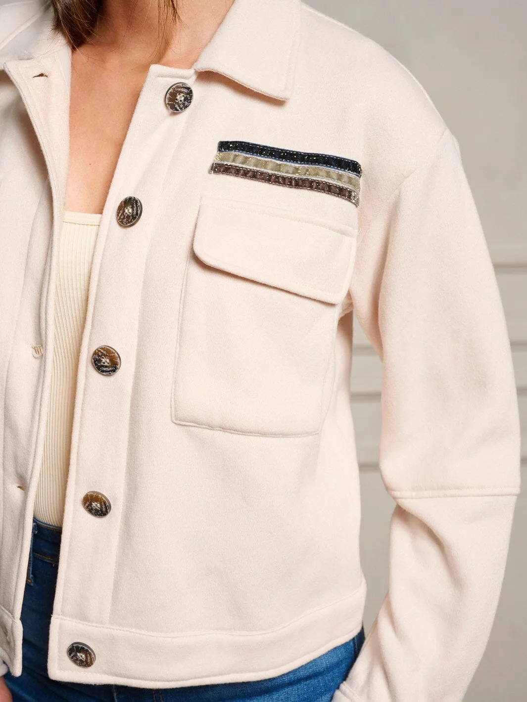 WOMEN'S LONG SLEEVE BUTTON UP POCKETS JACKET