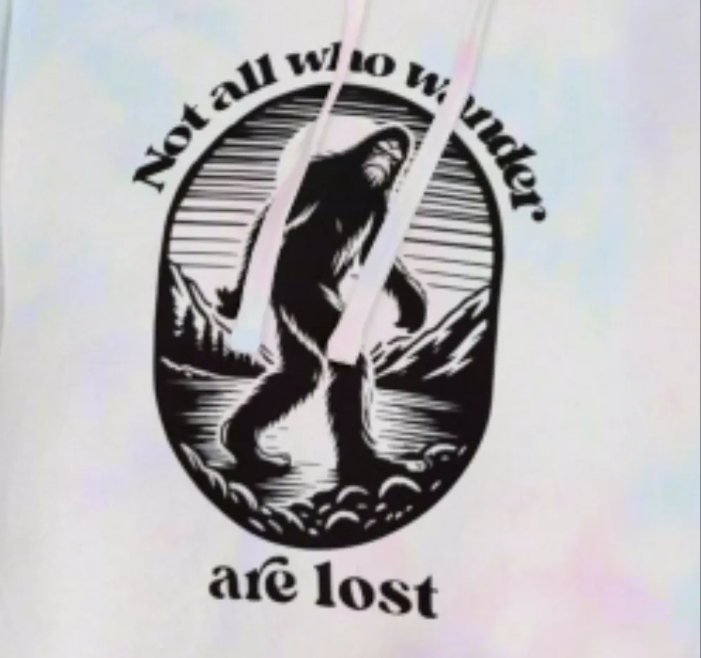 Women’s Not All Who Wander Are Lost Typographical Art Cropped Hooded Sweatshirt