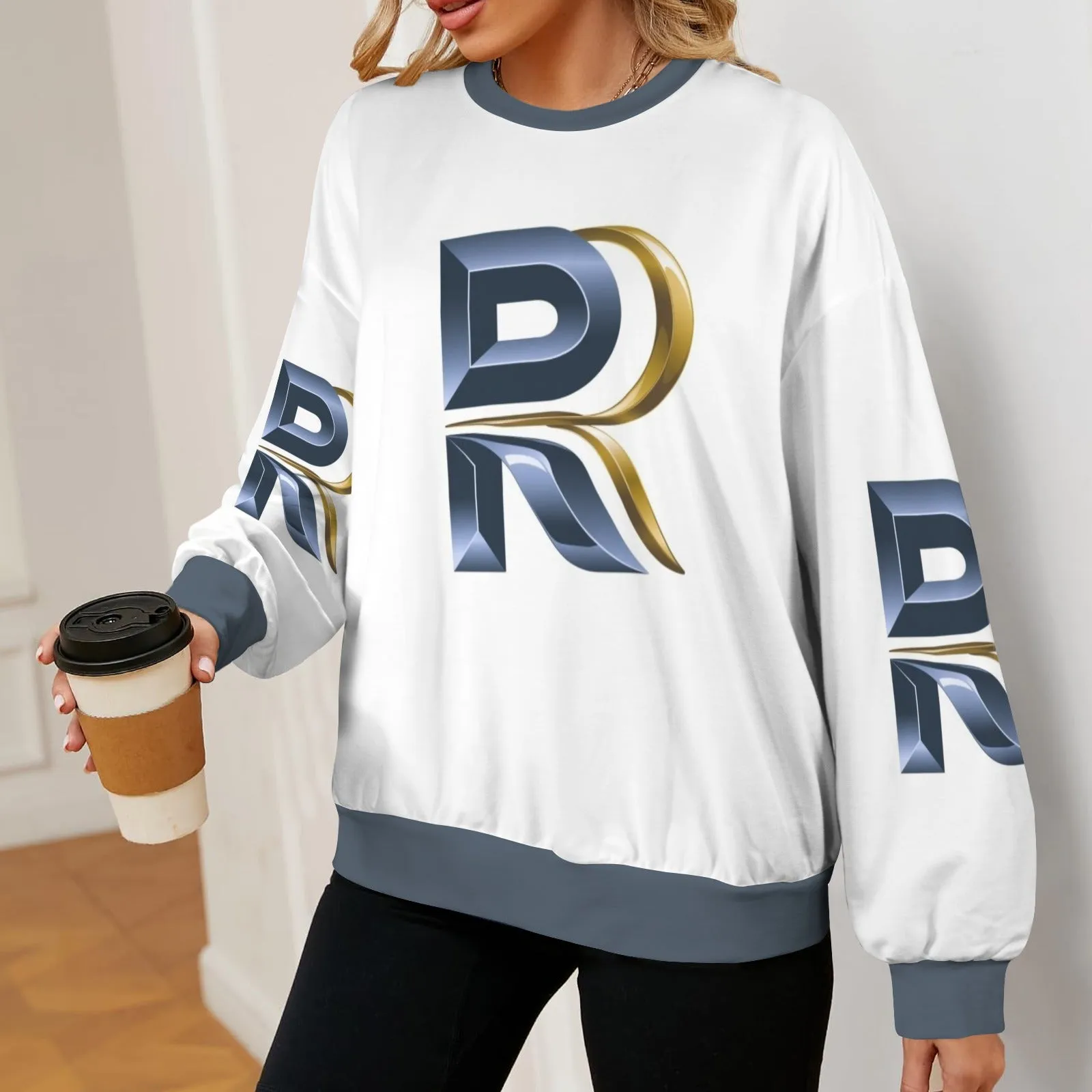 Women's Oversized Crew Neck Pullover Sweater