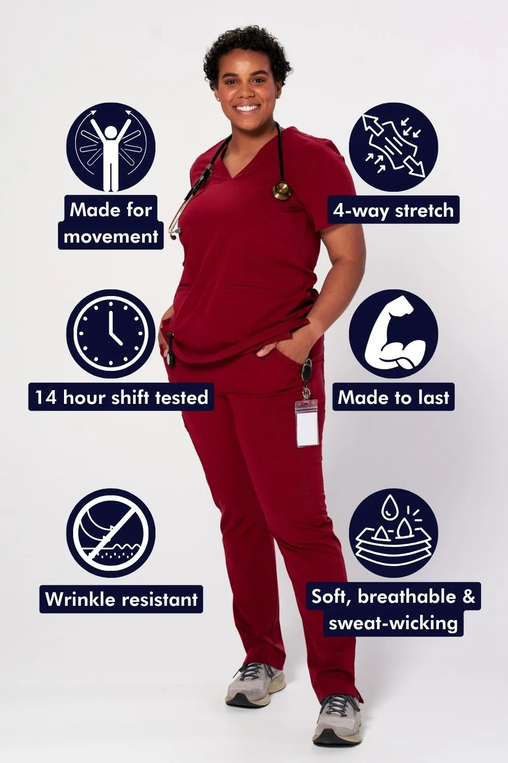 Women's Skinny 11-Pocket Scrub Pants