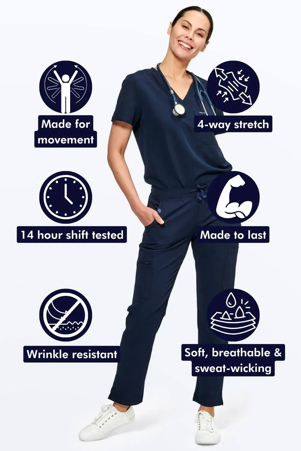 Women's Skinny 11-Pocket Scrub Pants
