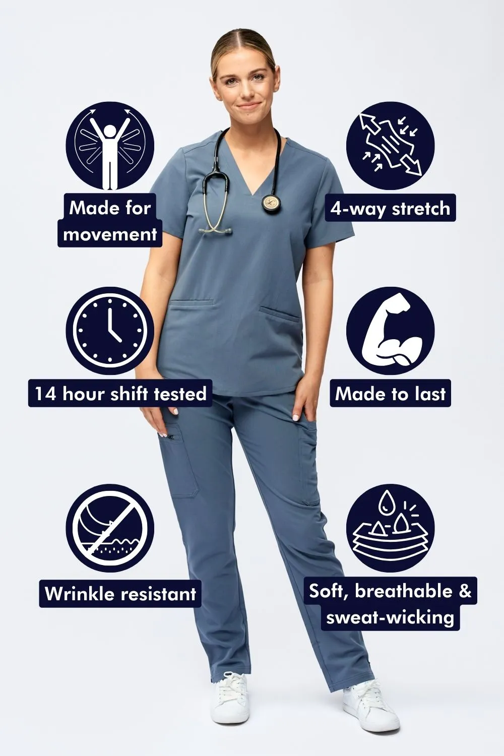 Women's Skinny 11-Pocket Scrub Pants