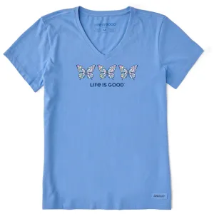 Women's Tie Dye Butterfly Trio Short Sleeve Vee - 129277