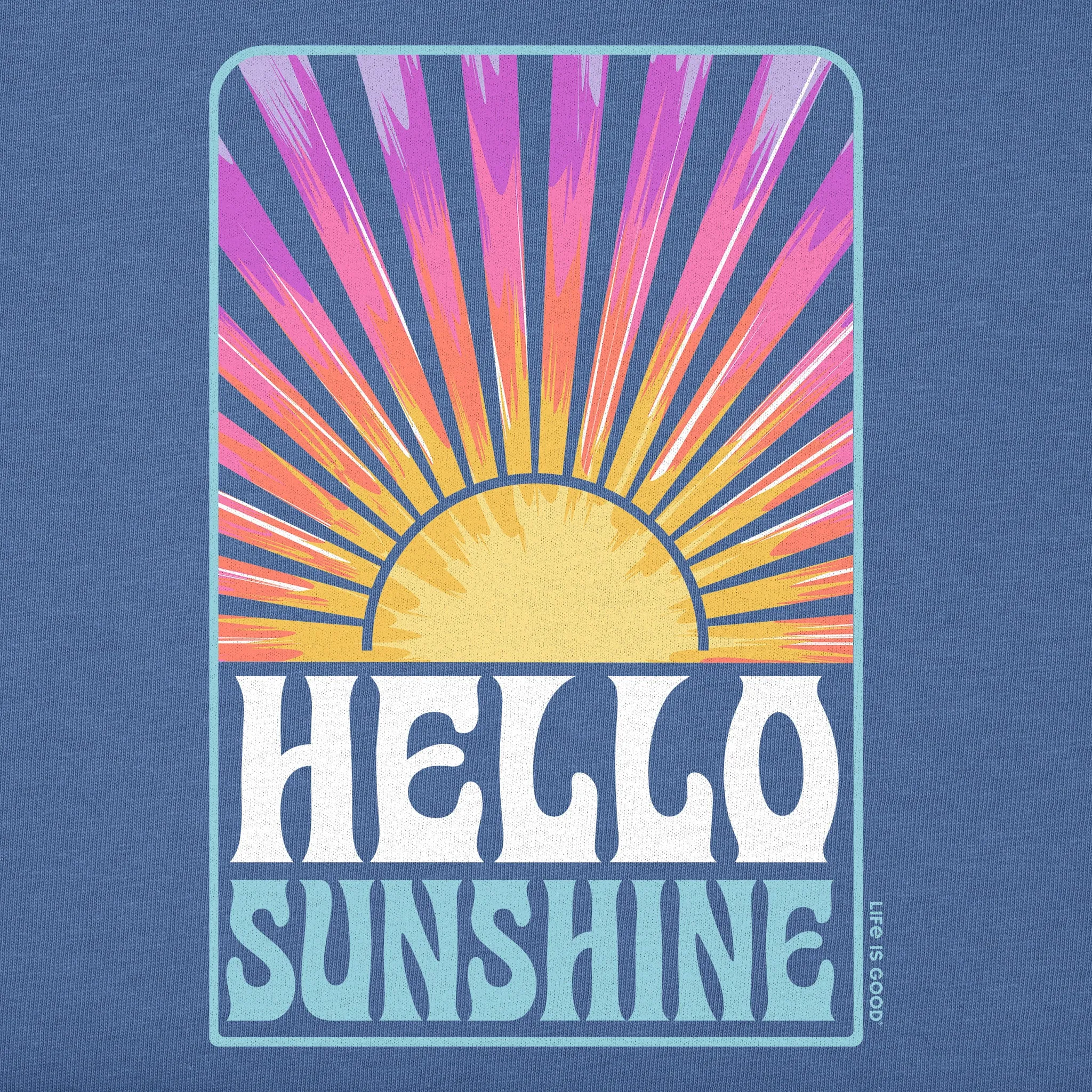 Women's Tie Dye Hello Sunshine Retro Short Sleeve Tee