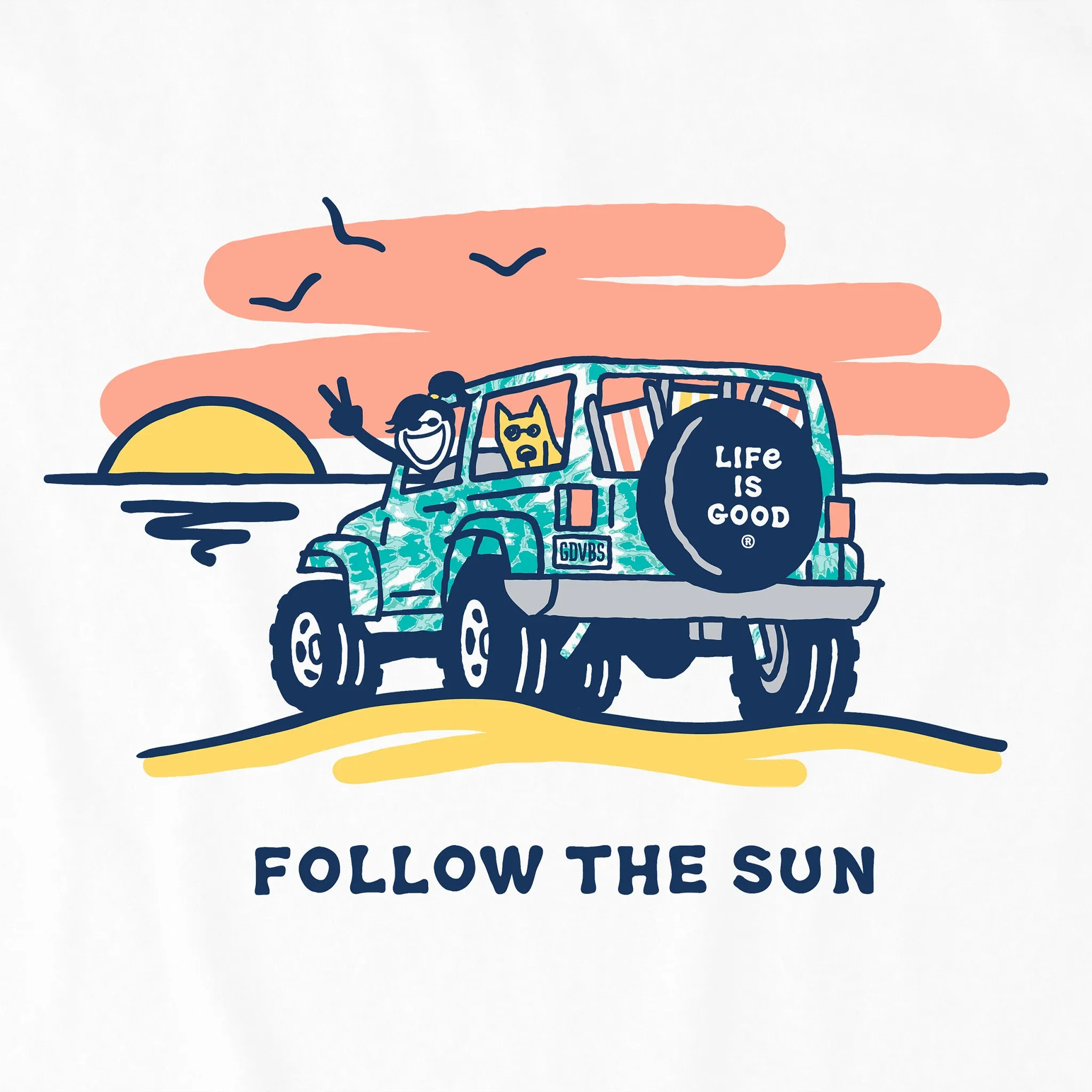 Women's Tie Dye Jackie ATV Follow the Sun Short Sleeve Tee