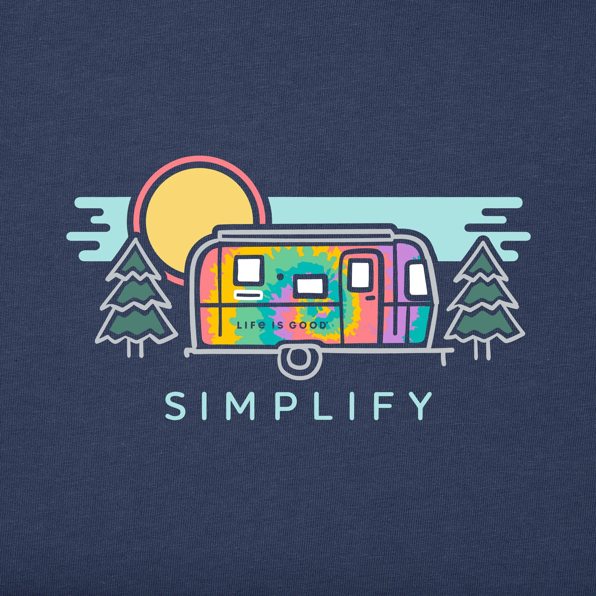 Women's Tie Dye Simplify Camper Short Sleeve Vee