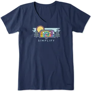 Women's Tie Dye Simplify Camper Short Sleeve Vee
