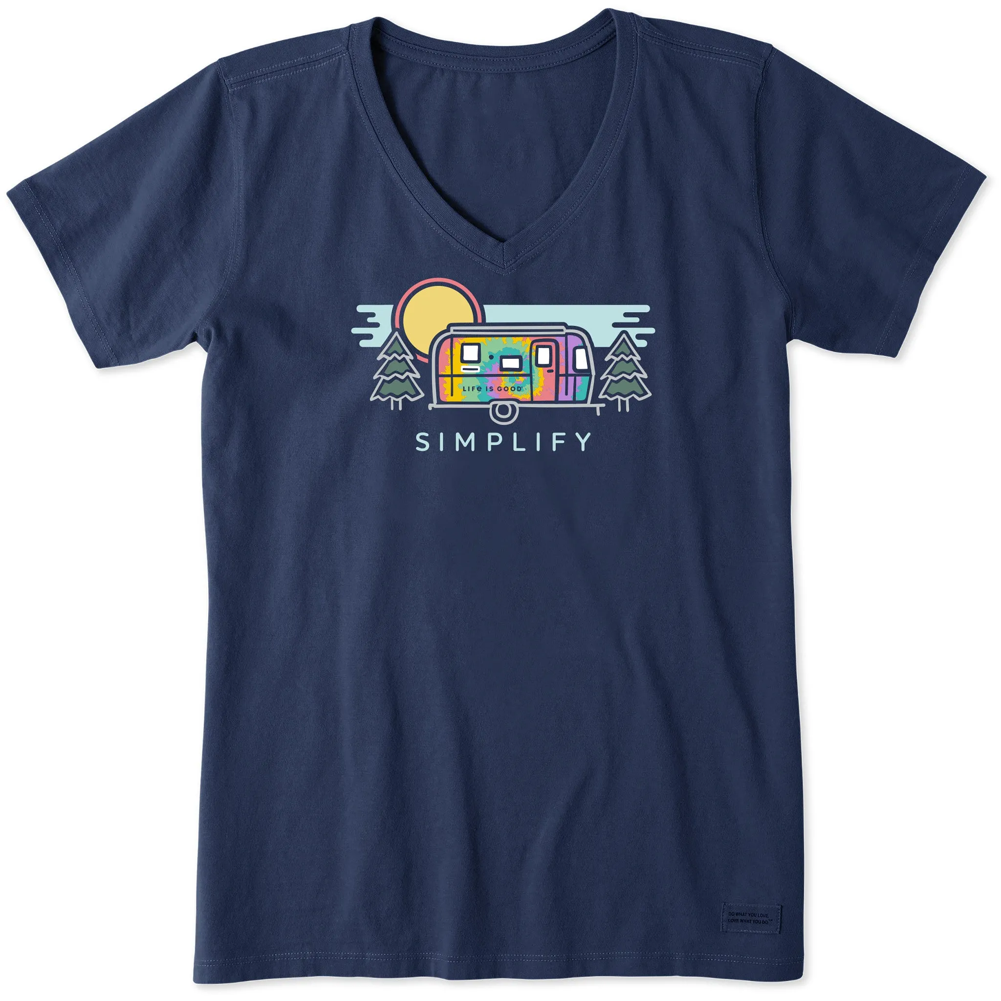 Women's Tie Dye Simplify Camper Short Sleeve Vee