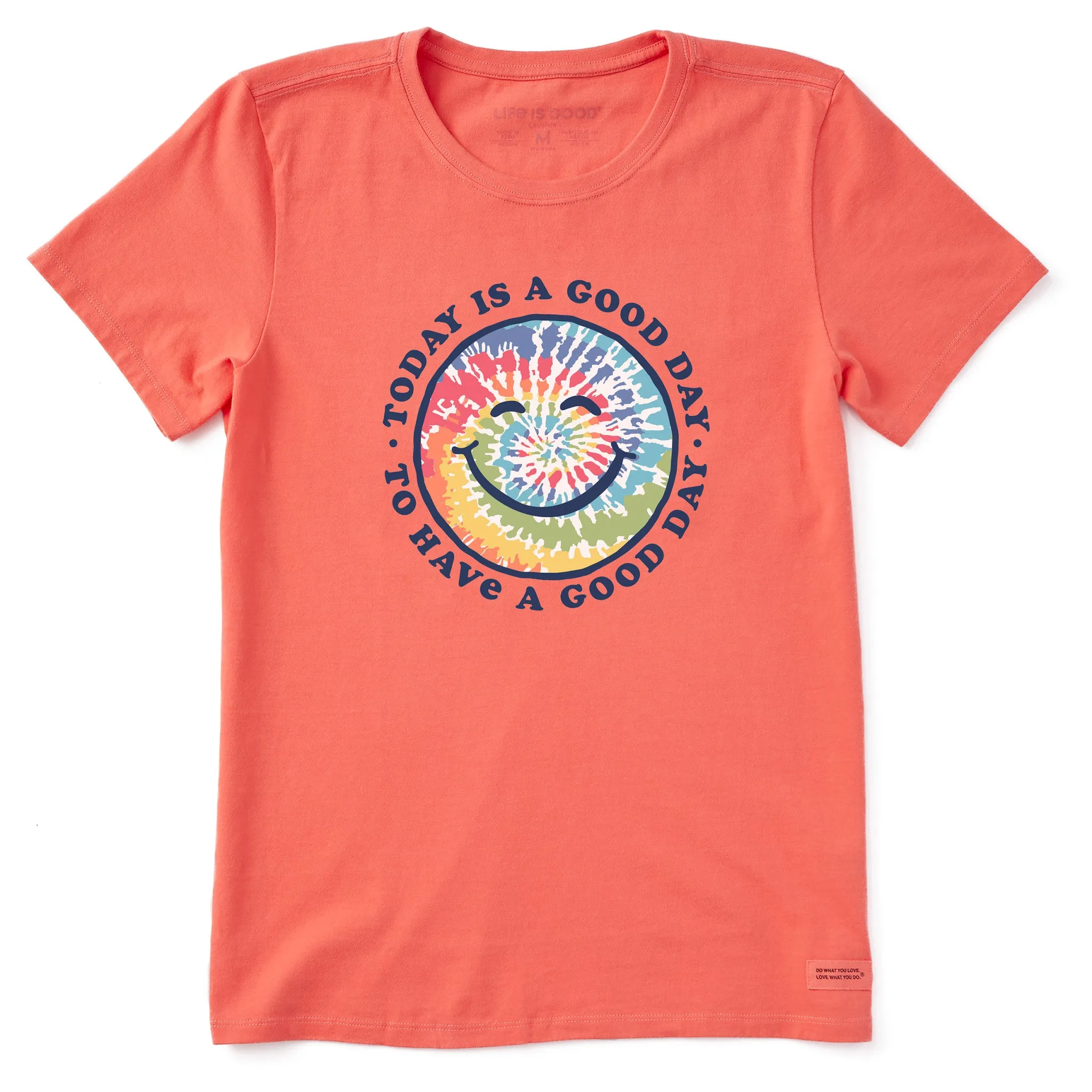 Women's Tie Dye Smile Good Day Short Sleeve Tee