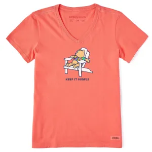 Women's Tie Dye Winnie Keep it Simple Short Sleeve Vee