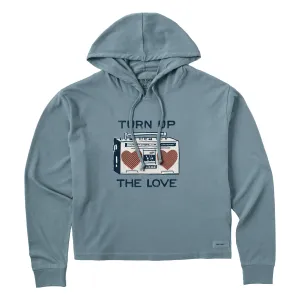 Women's Turn Up the Love Stereo Crusher Boxy Hoodie
