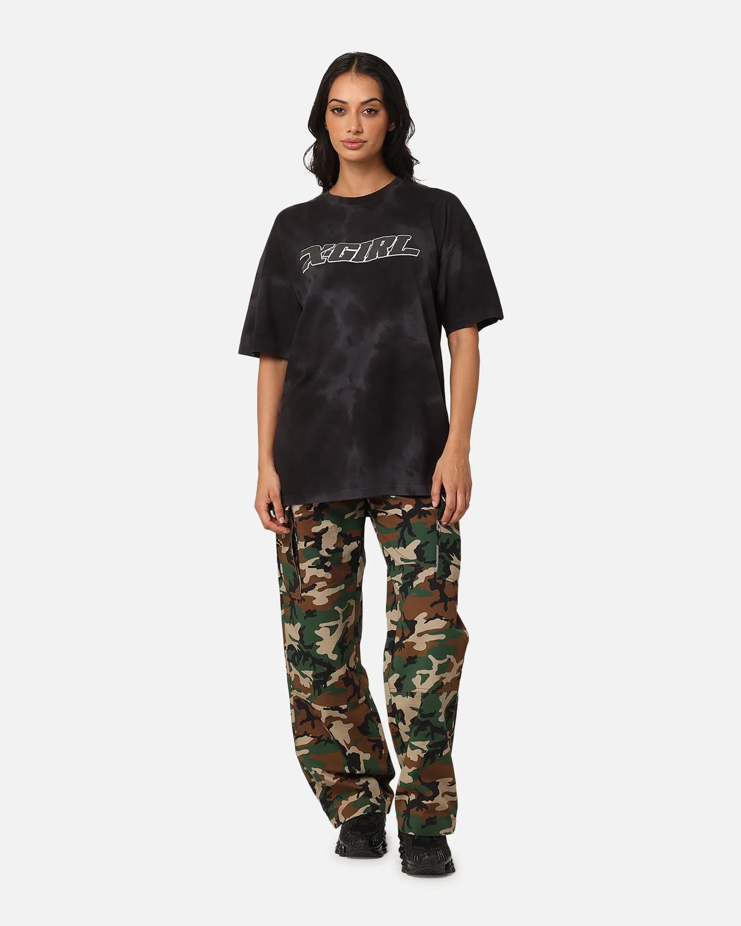X-Girl Women's Future X-Girl Relaxed T-Shirt Black Tie-Dye