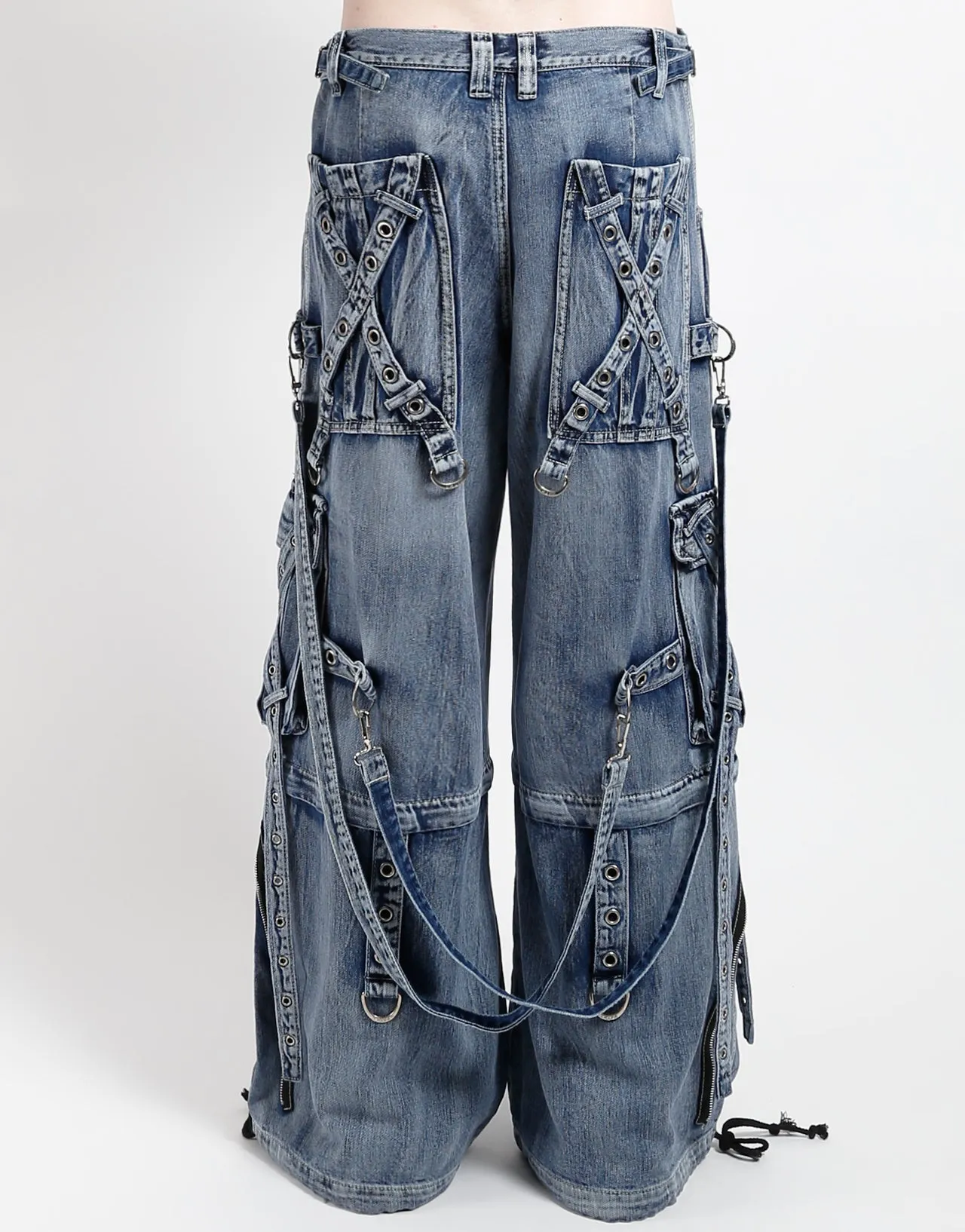X-STRAP PANT FOG WASH INDIGO DENIM