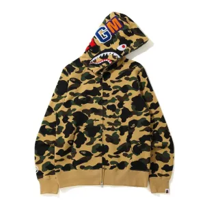 [XL] DS! A Bathing Ape Bape 1st Camo WGM Shark Full Zip Hoodie Yellow