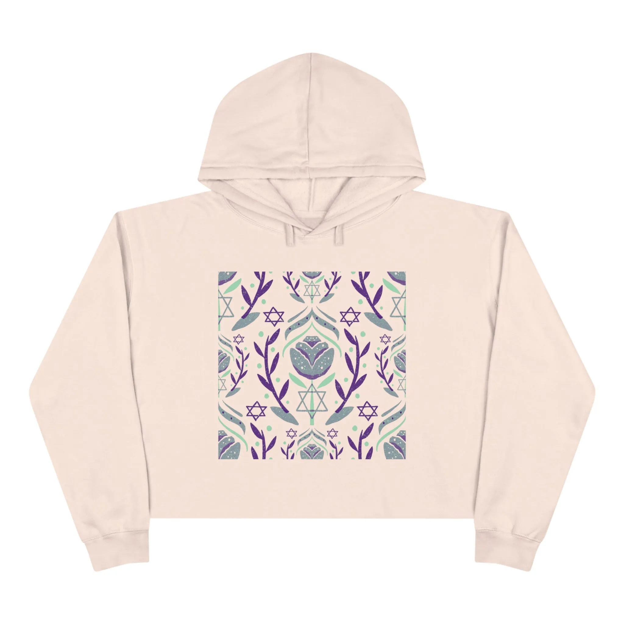 Yocheved Green & Purple Crop Hoodie
