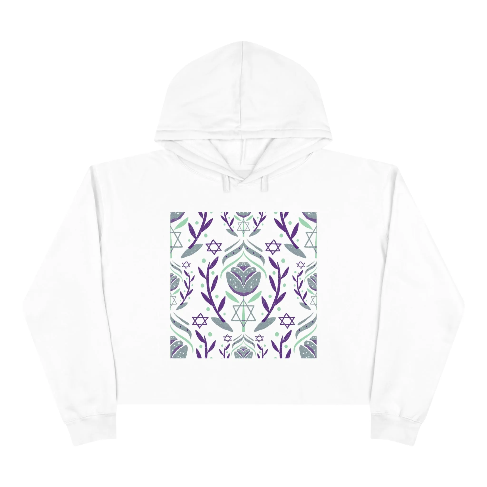 Yocheved Green & Purple Crop Hoodie